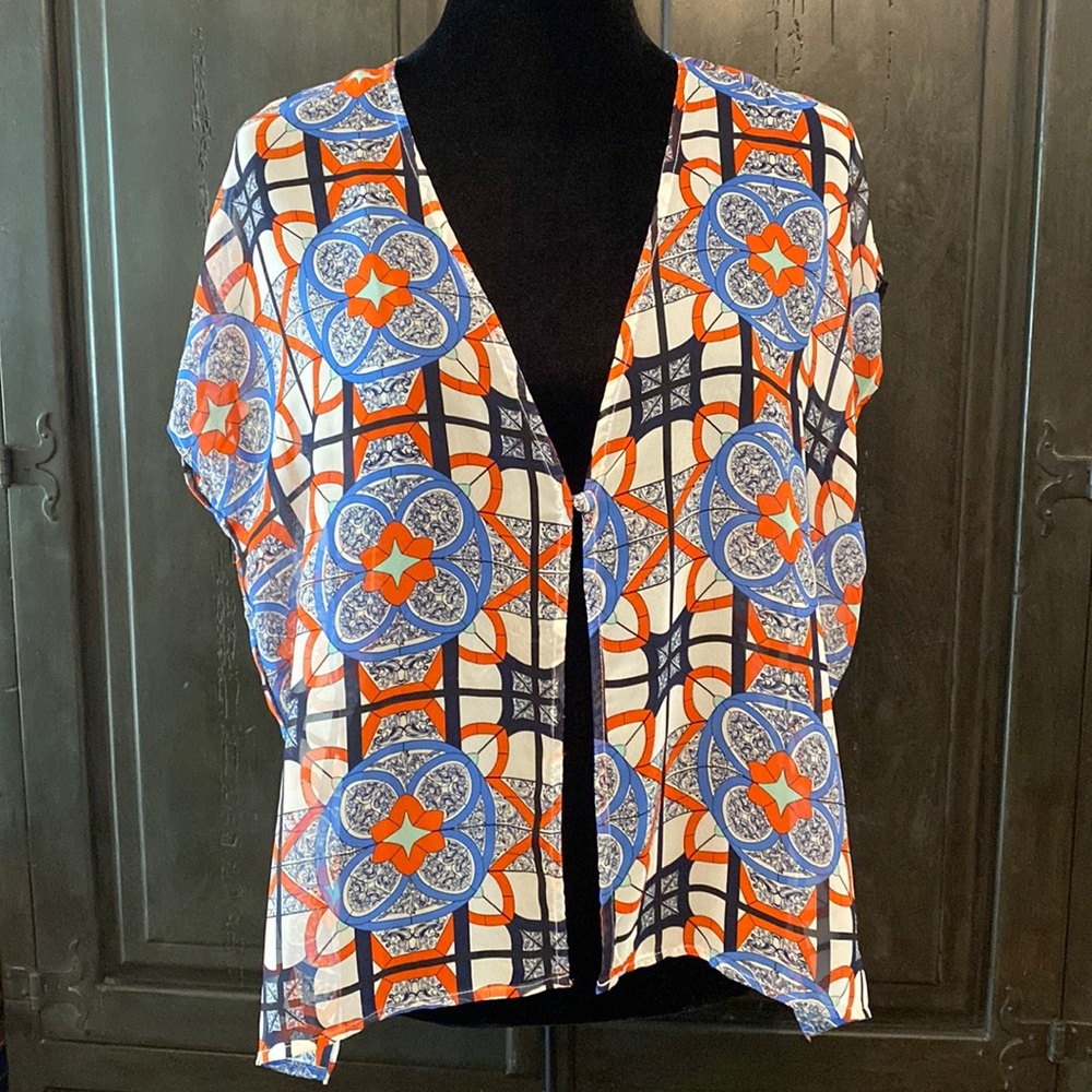 Sheer patriotic vest/cover - size small 8**refer to measurements